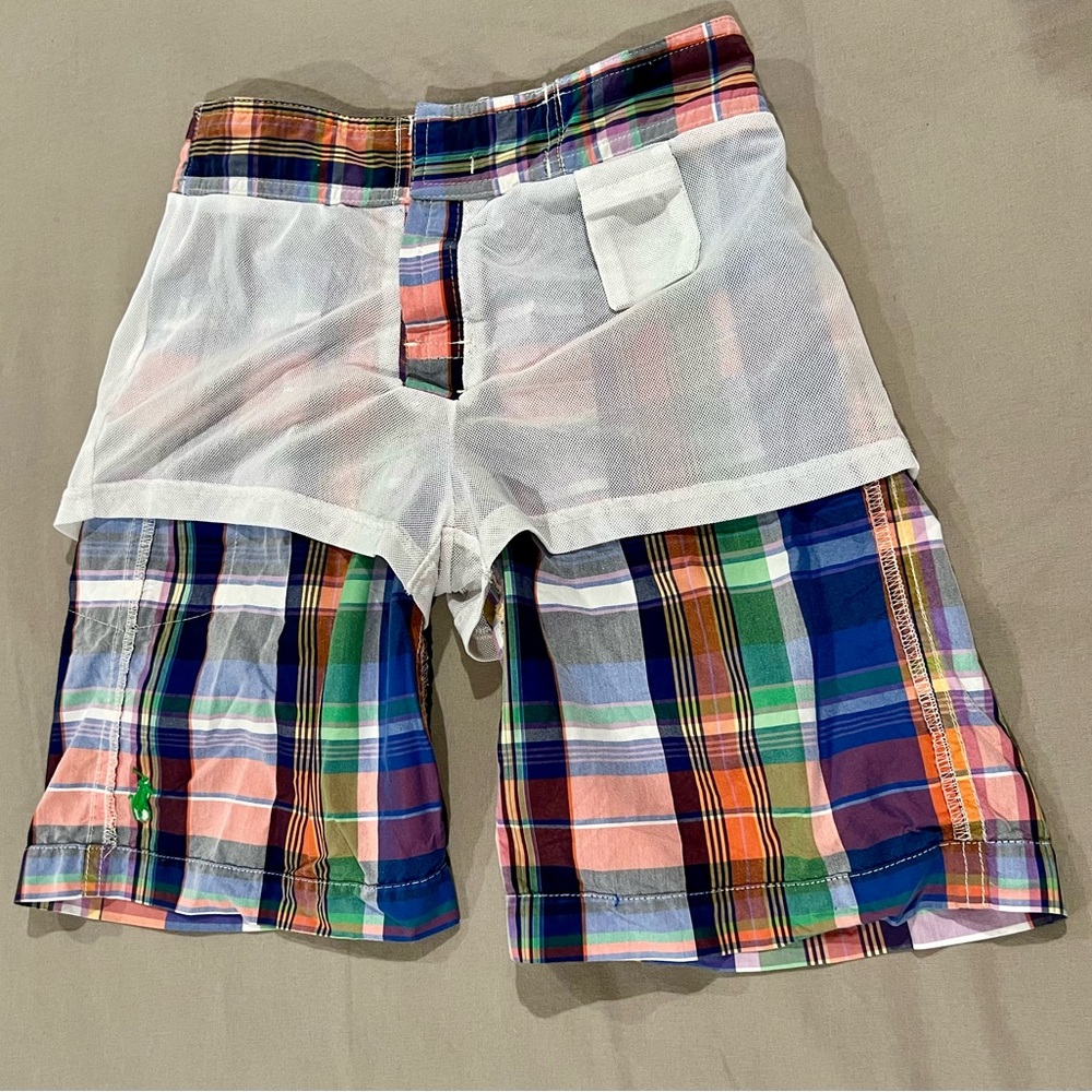 Ralph Lauren Boys Plaid Swim Trunks - Picture 3 of 5